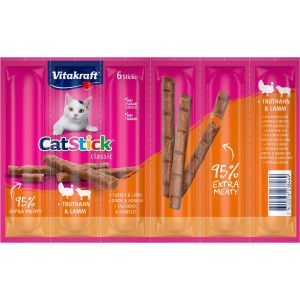 Vitakraft Catstick Classic kalkoen & lam kattensnoep 5 x 6 sticks