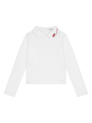 Dolce & Gabbana Kids polo à logo brodé - Blanc