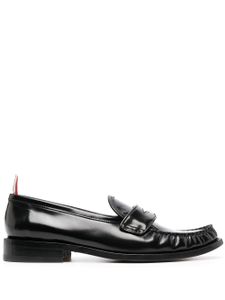 Thom Browne mocassins en cuir à entaille penny - Noir