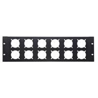 Penn Elcom R1284/3UK-12 rackpaneel voor 12x Schuko chassisdeel 3HE