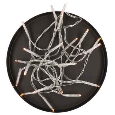 Lichtsnoer clusterverlichting op batterijen - geel - 200 cm - met timer - feestverlichting
