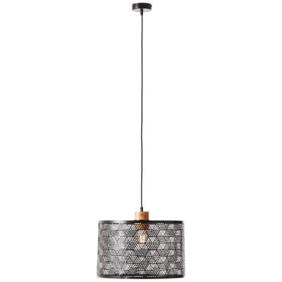 Brilliant HanglampSanty 39cm zwart met hout - 99416/76