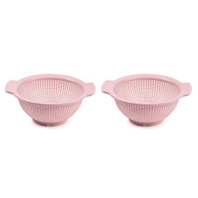 PlasticForte Vergiet - Set van 2x stuks - kunststof - zeep - D23 x H10 cm - roze