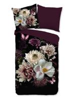 Pure Dekbedovertrek "bloemen" - Bordeaux - (135x200 cm) - Microfiber
