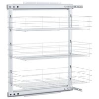 vidaXL Draadmand keuken uittrekbaar 3-laags 47x25x56 cm zilverkleurig