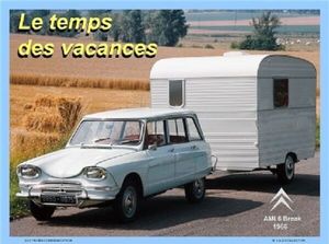 Wandplaat Citroen Ami 6 met caravan