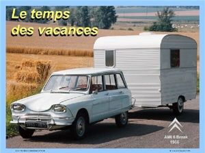 Wandplaat Citroen Ami 6 met caravan