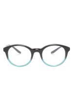 Giorgio Armani two-tone round-frame glasses - Noir