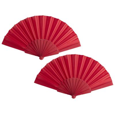 Spaanse Handwaaier - 2x - rood - 23 x 43 cm - Verkoeling waaiers voor zomerse themperatuur