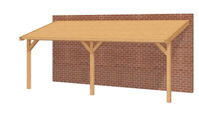 YARD Outdoor OBLIQUE Veranda Schuin dak - 700x350 cm Douglashout - Dakbeplanking- Schuin dak- - YARD Outdoor
