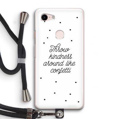 Confetti: Pixel 3 Transparant Hoesje met koord