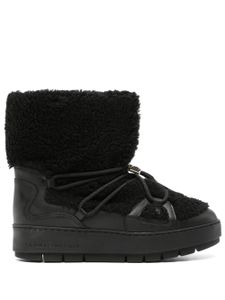 Tommy Hilfiger bottines en cuir à bord en peau lainée - Noir