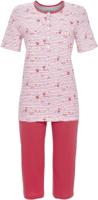 Katoenen bloemen pyjama rood