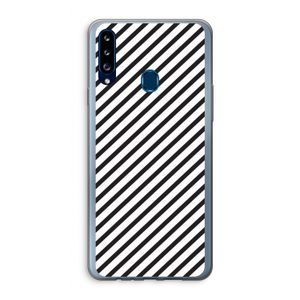 Strepen zwart-wit: Samsung Galaxy A20s Transparant Hoesje