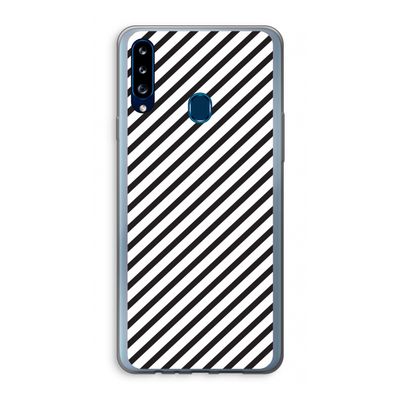 Strepen zwart-wit: Samsung Galaxy A20s Transparant Hoesje