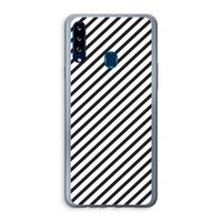 Strepen zwart-wit: Samsung Galaxy A20s Transparant Hoesje