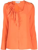 Victoria Beckham blouse en soie à volants - Orange