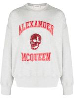 Alexander McQueen hoodie en coton à logo brodé - Gris