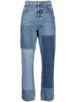 B SIDES jean à design patchwork - Bleu