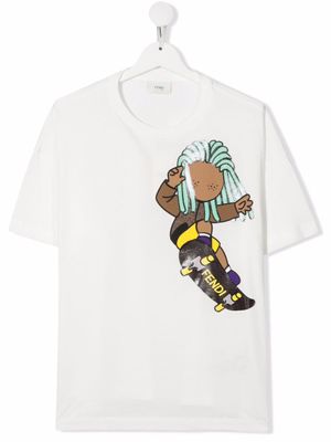 Fendi Kids t-shirt à imprimé graphique - Blanc