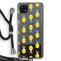 Ananas: Samsung Galaxy A22 5G Transparant Hoesje met koord