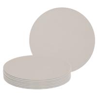 Placemats - 8x - lederlook - taupe - rond - 38 cm - tafel dekken - onderleggers