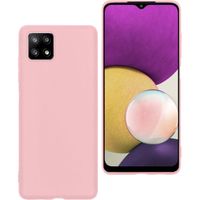 Basey Samsung Galaxy A22 5G Hoesje Siliconen Hoes Case Cover -Roze