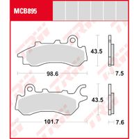 TRW Remblokken, en remschoenen voor de moto, MCB895 Allround organisch - thumbnail
