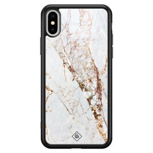 iPhone XS Max glazen hardcase - Marmer goud