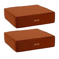 Hesperide Vloerkussen Korai - 2x - terracotta - PU-schuim/polyester - 45 x 45 cm - zitkussen