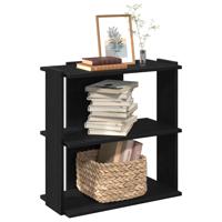 Boekenkast 3-laags 60x30x80 cm bewerkt hout zwart