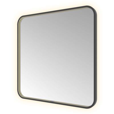 Spiegel Hotbath &MORE 80x60 cm LED-Verlichting Spiegelverwarming Vierkant Geborsteld Zwart PVD