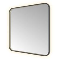 Spiegel Hotbath &MORE 80x60 cm LED-Verlichting Spiegelverwarming Vierkant Geborsteld Zwart PVD