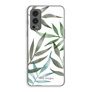 Tropical watercolor leaves: OnePlus Nord 2 5G Transparant Hoesje