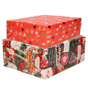 6x Rollen Kerst inpakpapier/cadeaupapier mixprint 250 x 70 cm