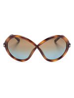 TOM FORD Eyewear lunettes de soleil Jada à monture papillon - Marron - thumbnail