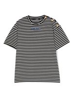 Balmain Kids t-shirt rayé à logo imprimé - Noir