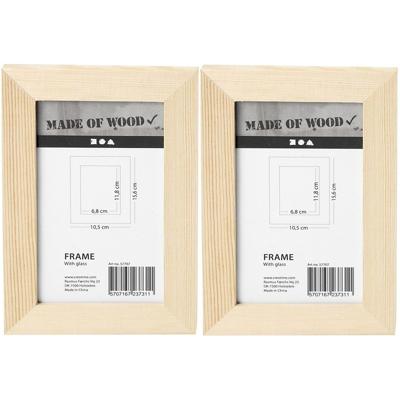 DIY fotolijstjes beschilderen - 4x stuks - 10 x 15 cm - Hobby/knutselen fotolijsten beschilderen