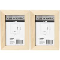 DIY fotolijstjes beschilderen - 4x stuks - 10 x 15 cm - Hobby/knutselen fotolijsten beschilderen