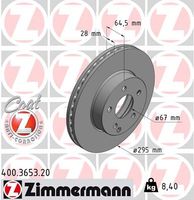 Remschijf ZIMMERMANN, Remschijftype: Binnen geventileerd, u.a. für Mercedes-Benz - thumbnail