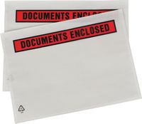 Paklijstenvelop Dokulops A5, ft 225 x 160 mm, doos van 1000 stuks, tekst: documents enclosed - thumbnail