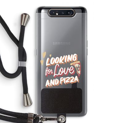 Pizza is the answer: Samsung Galaxy A80 Transparant Hoesje met koord