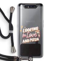 Pizza is the answer: Samsung Galaxy A80 Transparant Hoesje met koord