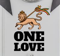 Muursticker One Love Rasta Leeuw