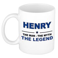 Naam cadeau mok/ beker Henry The man, The myth the legend 300 ml - Naam mokken