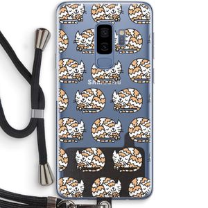 Slapende poes: Samsung Galaxy S9 Plus Transparant Hoesje met koord