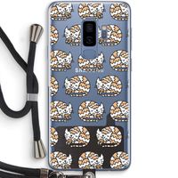 Slapende poes: Samsung Galaxy S9 Plus Transparant Hoesje met koord