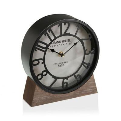 Tafelklok Versa Zwart Hout MDF (20 x 20 x 6 cm) (Ø 20 cm)