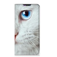 Xiaomi Redmi 9 Hoesje maken Witte Kat - thumbnail