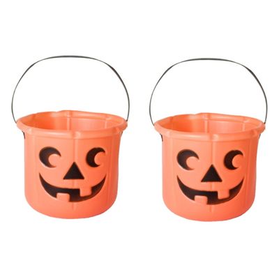 3x stuks pompoen trick or treat snoep emmertjes oranje D14 x H17 cm